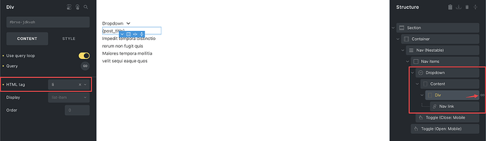 NO BUG: Query loop not working in nestable menu > dropdown - Bugs ...