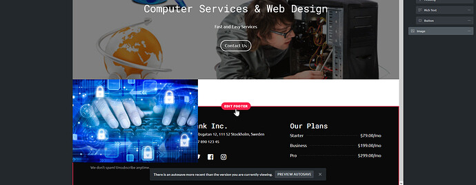 footer overlay