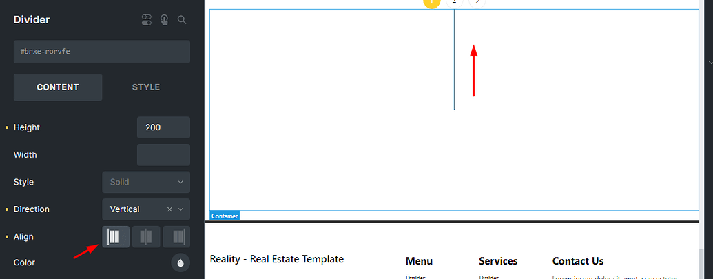 NO BUG: Divider: vertical alignment icons - Bugs - Bricks Community Forum