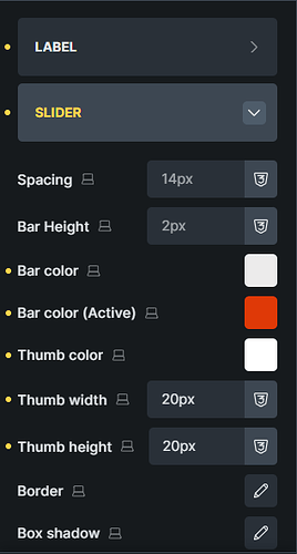 Price range styles