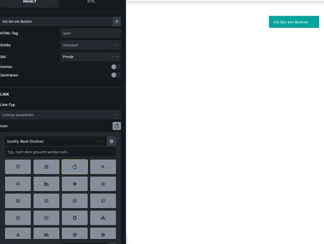 icon showing in builder