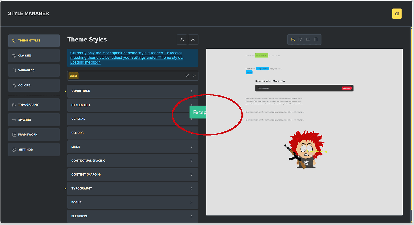 SOLVED: Save message shows behind theme styles preview - Bugs - Bricks ...