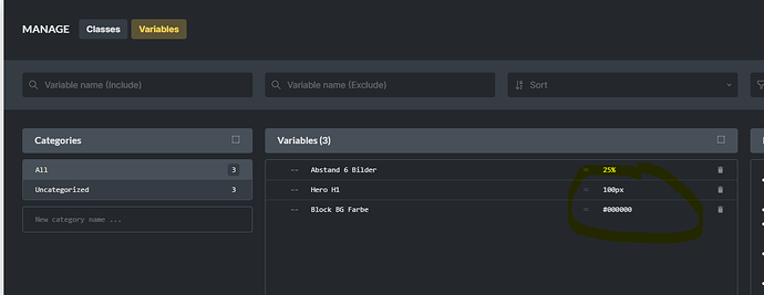 Bricks Variable Manager