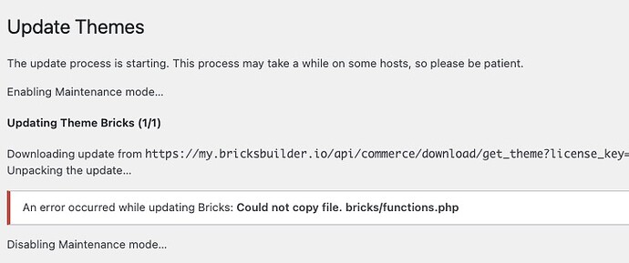 WAIT: Bricks 2.1.4 Automatic Update Failure - Bugs - Bricks Community Forum