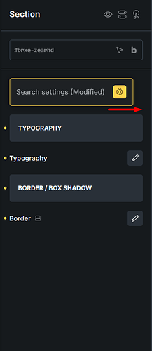 modified settings