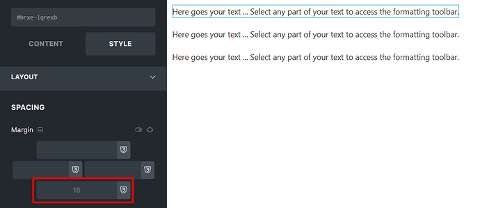 NO BUG: Extra margin in the basic text element - Bugs - Bricks ...