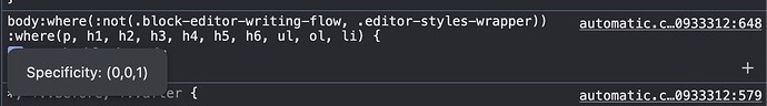 ACSS Styling with low specificity