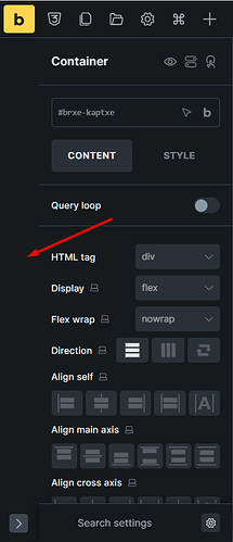 Quick access panel