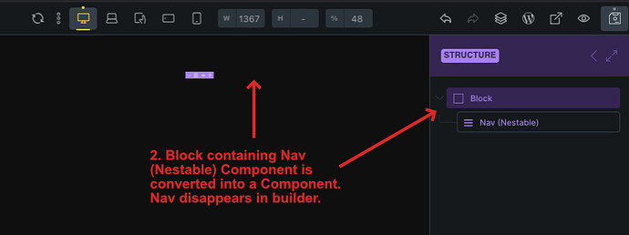2. Nav component dissapears