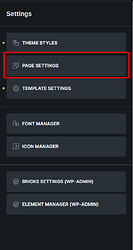 Page settings