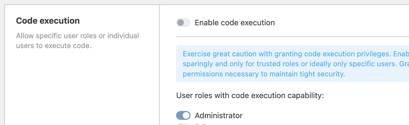 WAIT: Can't turn on Code Execution in Bricks - Bugs - Bricks Community ...