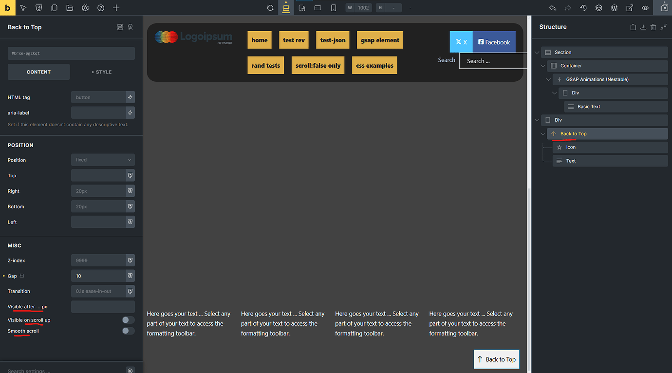 Sticky header and "Slide down after", how? - How To - Bricks Community ...