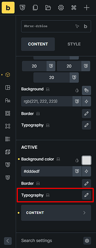 Content tab