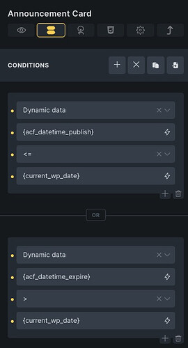 Announcement Troubleshooting Conditions