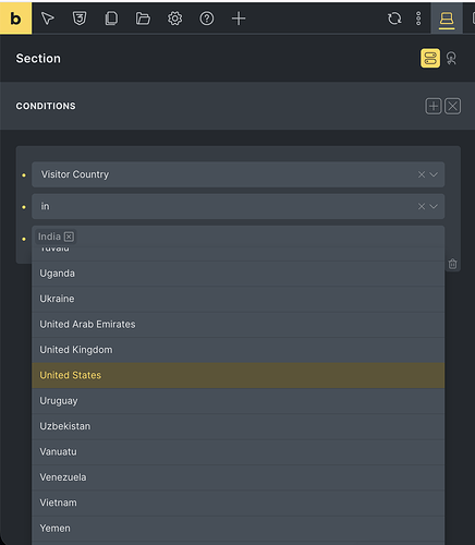 Adding Condition in Bricks on Builder