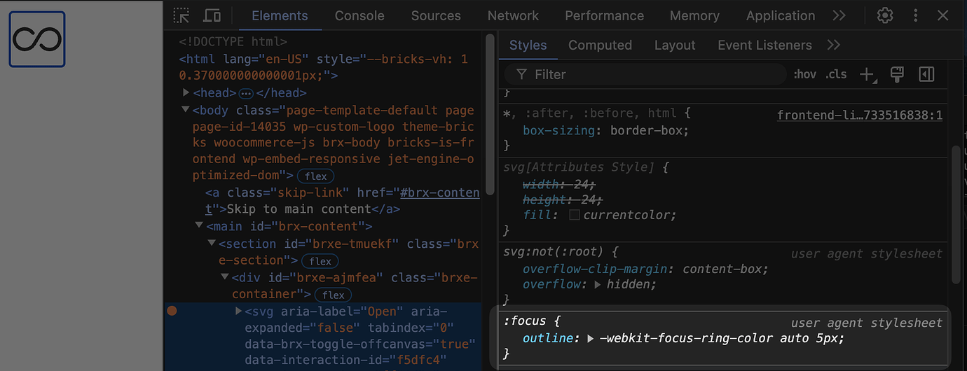 NO BUG: Bricks 1.11.1 - Outline in svg icon - Bugs - Bricks Community Forum