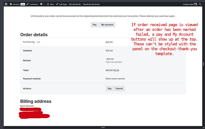 pay and my account buttons check out thank you template
