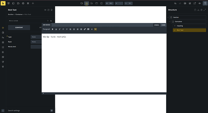 Custom Element Text