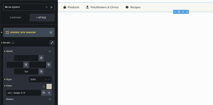 As you can seem I’m trying to style a beige border, but it looks blue.