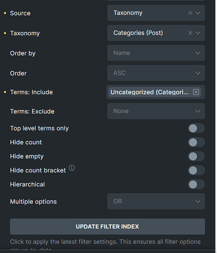 Query Filter: Select Source