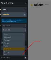template settings
