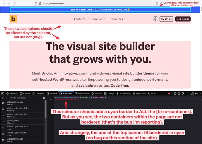 Bug with CSS selector