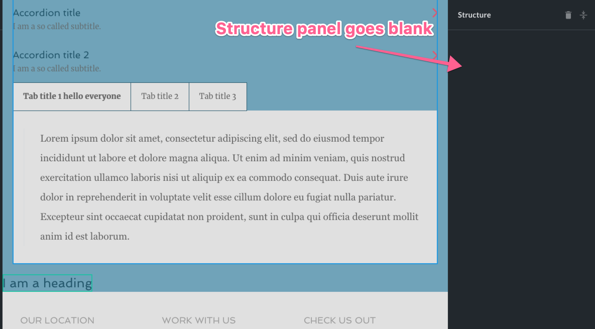 SOLVED: Structure panel goes blank - Bugs - Bricks Community Forum