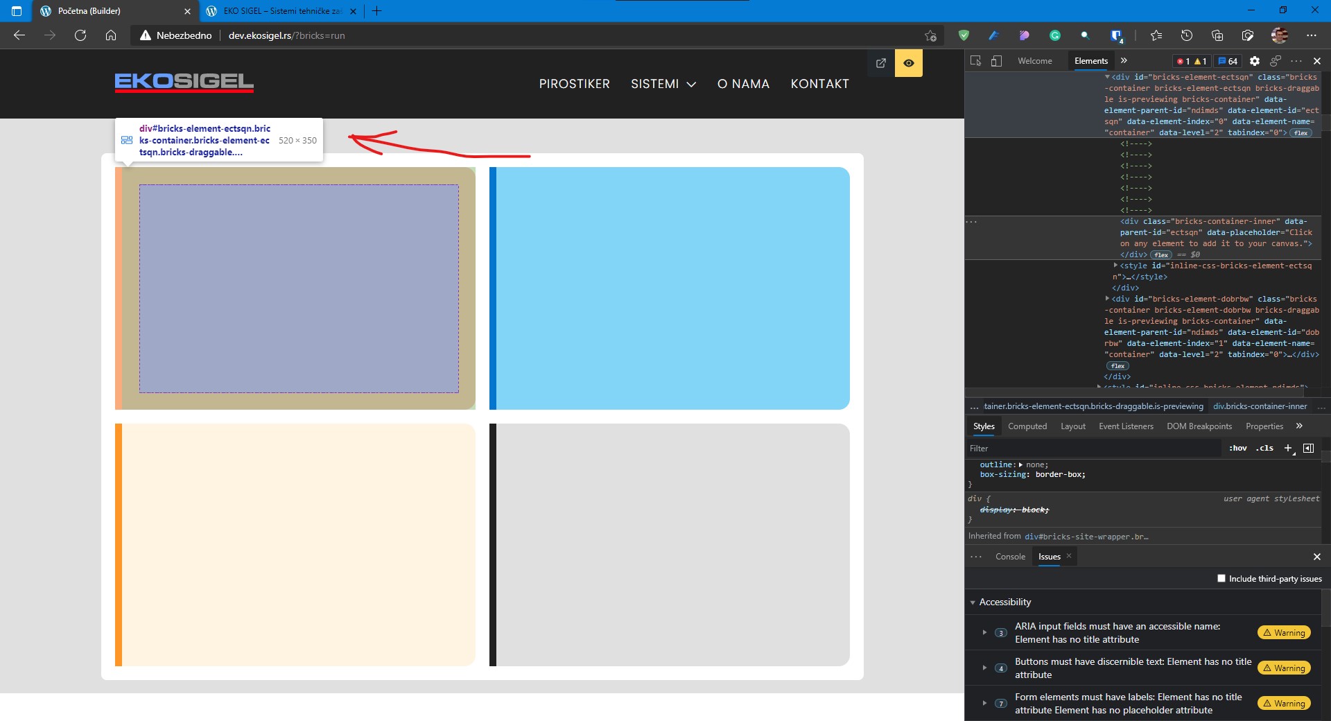 WIP: Inconsistent layout between edit mode end front end - Bugs ...