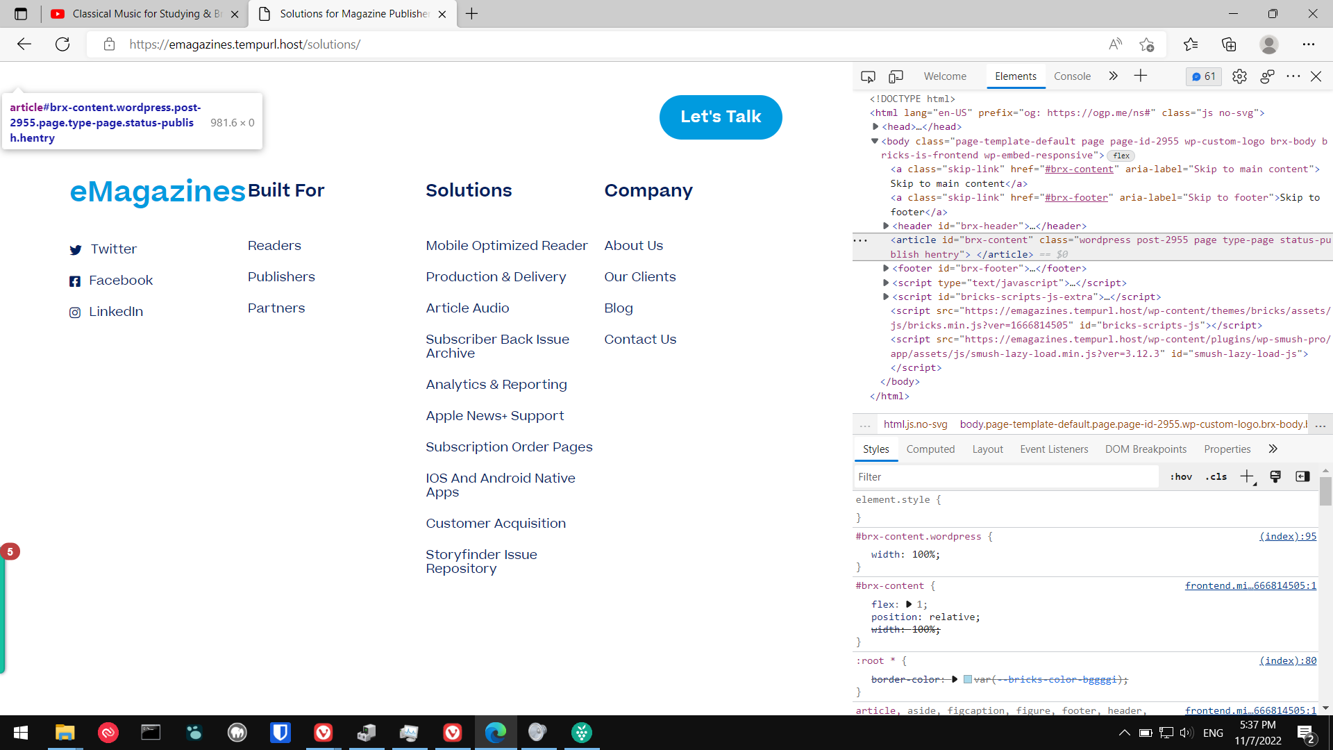 NO BUG: No content shows up in page on front end - Bugs - Bricks ...