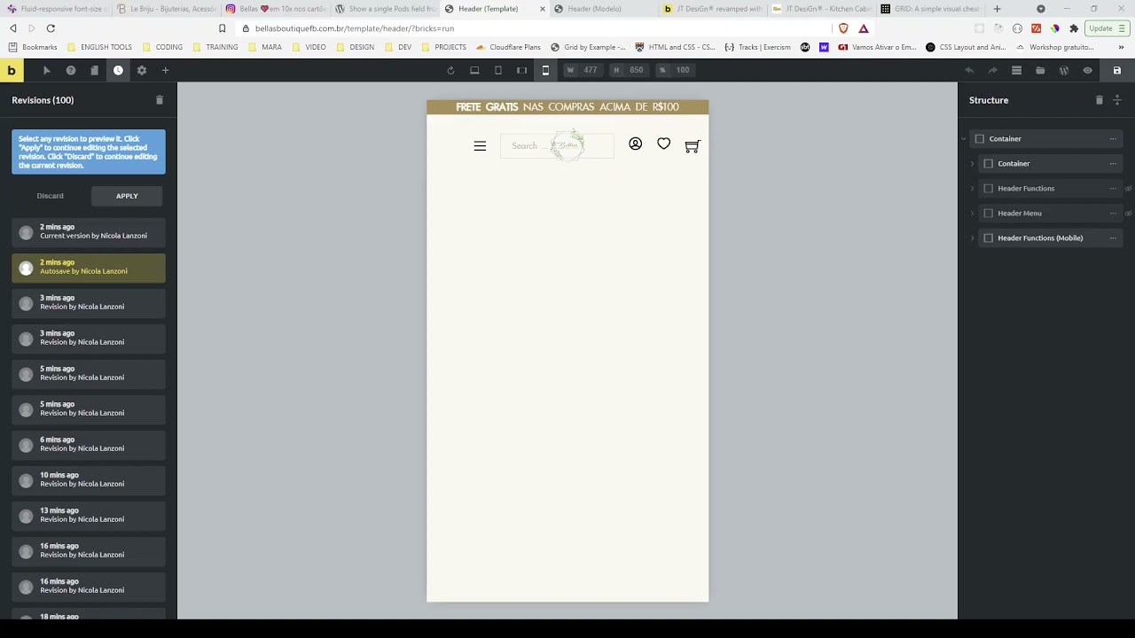 Wip Header WIP: Problems with Header: blinks in mobile canvas - Bugs - Bricks ...