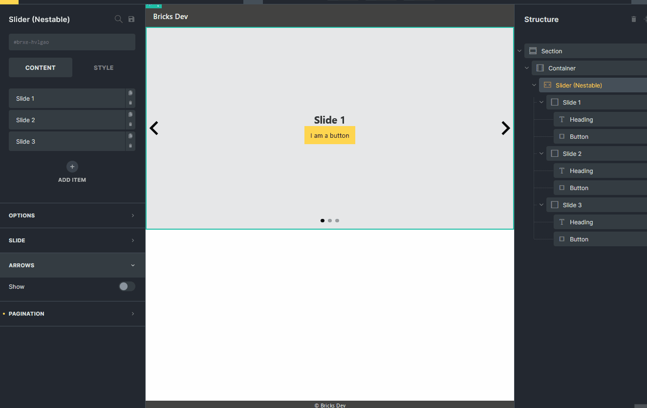SOLVED Nestable Slider Arrows Missing by default Bugs Bricks