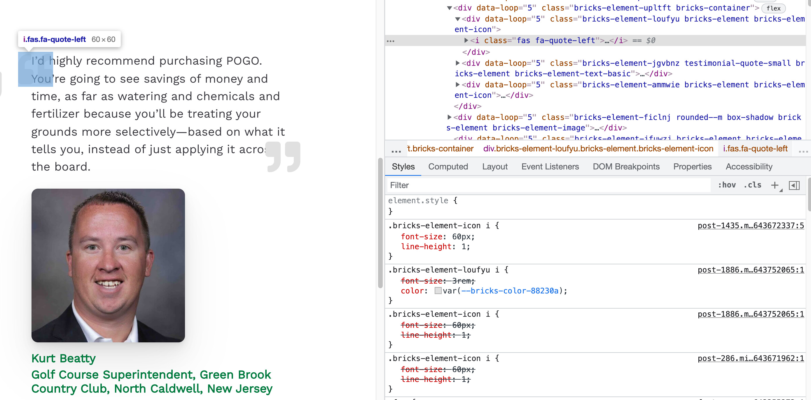SOLVED IN 1.4: Icon styling doesn't work on front end - Bugs - Bricks ...