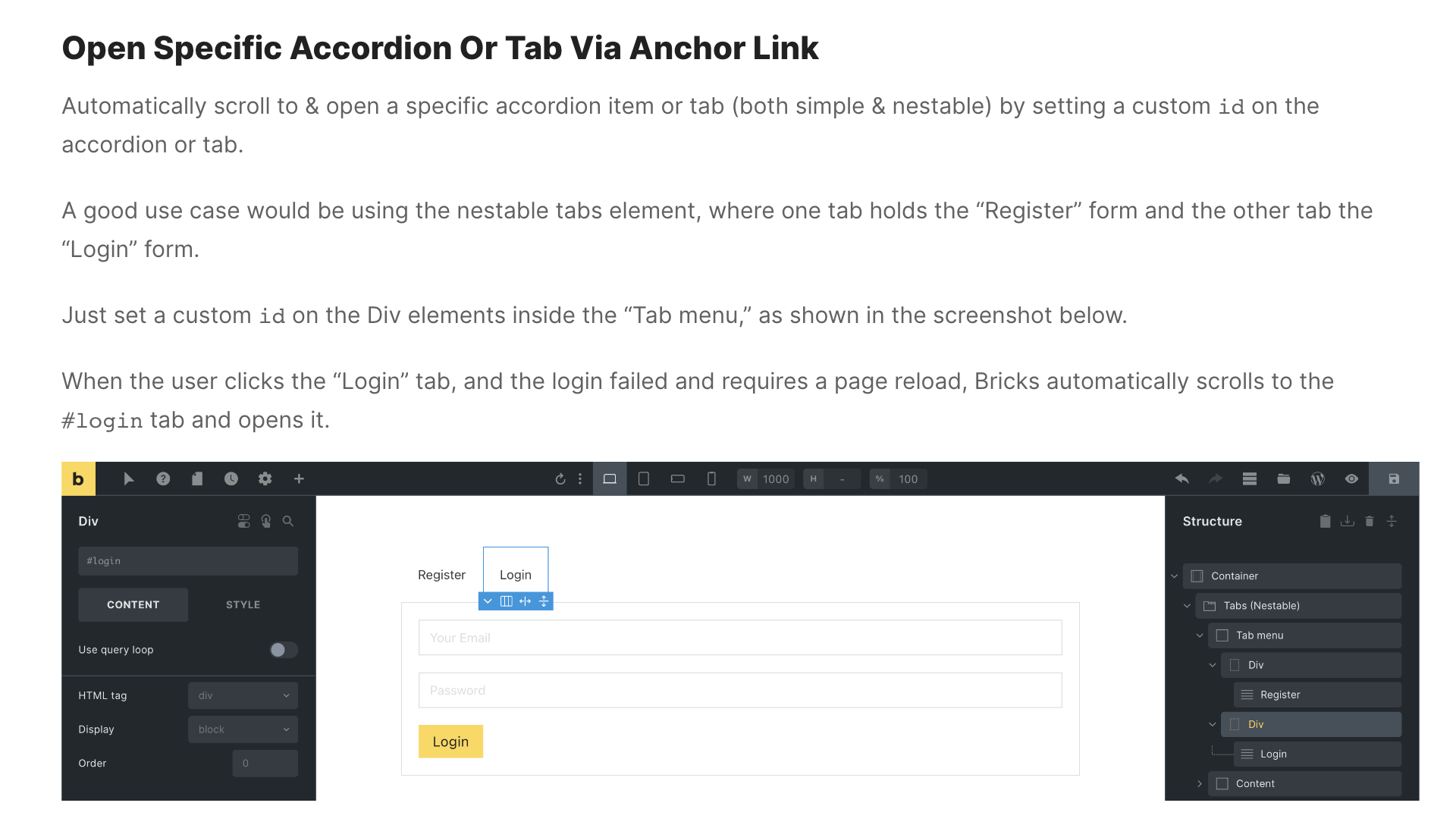 DUPLICATE Anchor link to specific tab in nestable tabs element doesnt