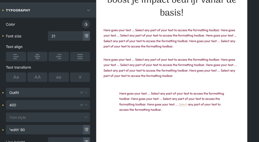 width variable font