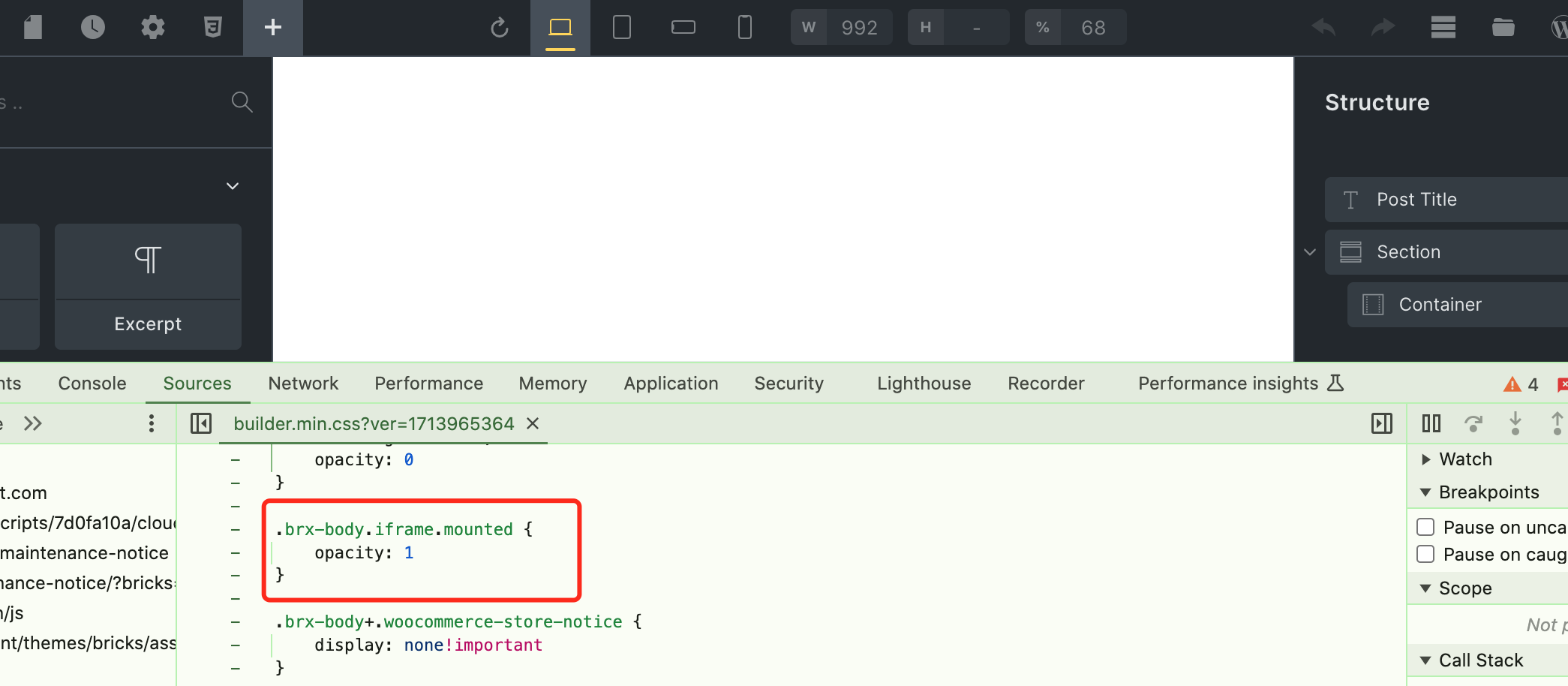 Bricks Operation Panel Not Displaying Anything - How To - Bricks ...