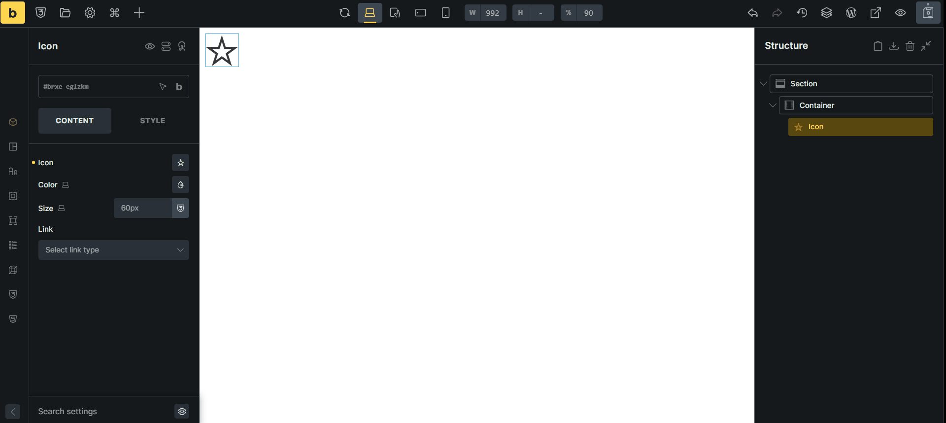 SVG size reset