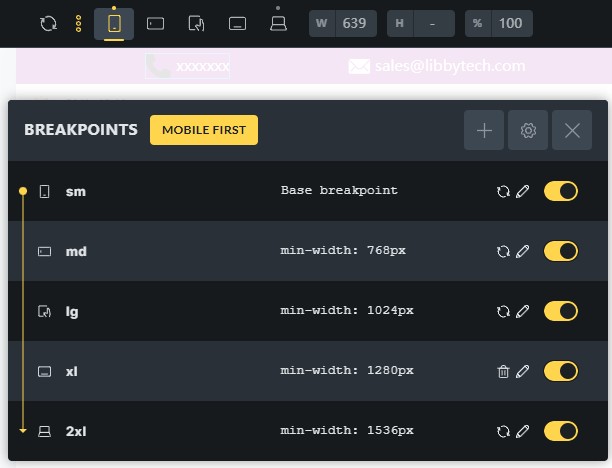 mobile first breakpoint