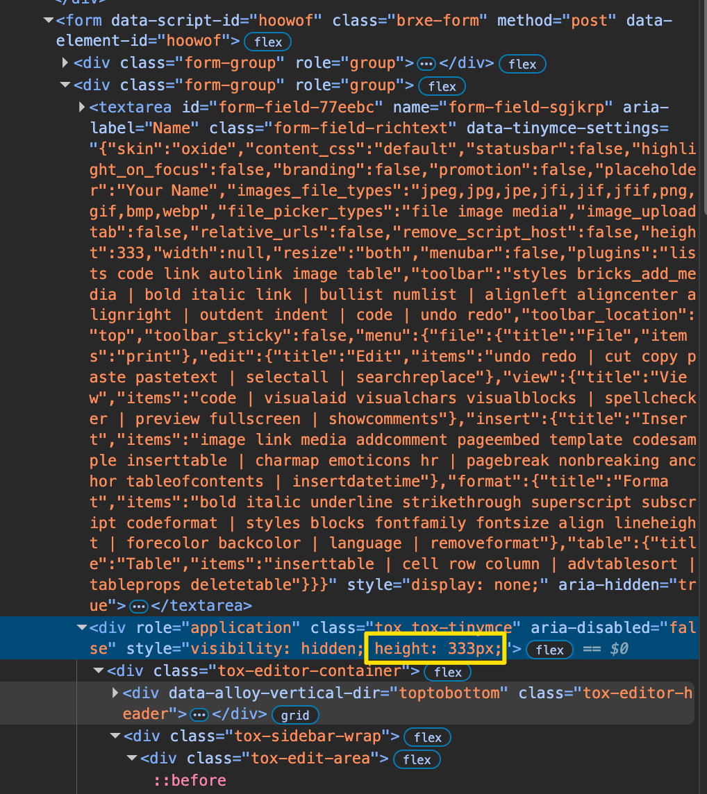 WAIT: Form element: Rich Text Field Height - Bugs - Bricks Community Forum