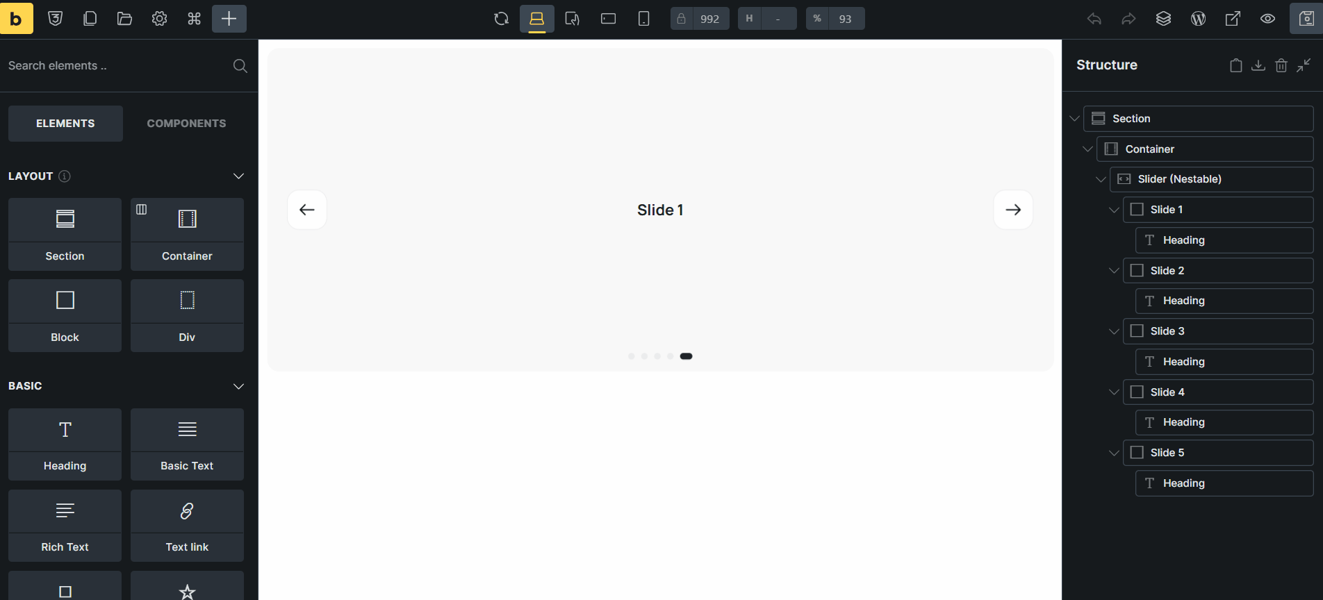 Nestable slider in RTL