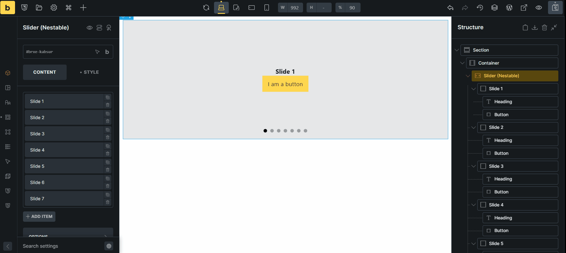 Slider Bug NO BUG: Nestable slider: rendering issue after select slide on ...