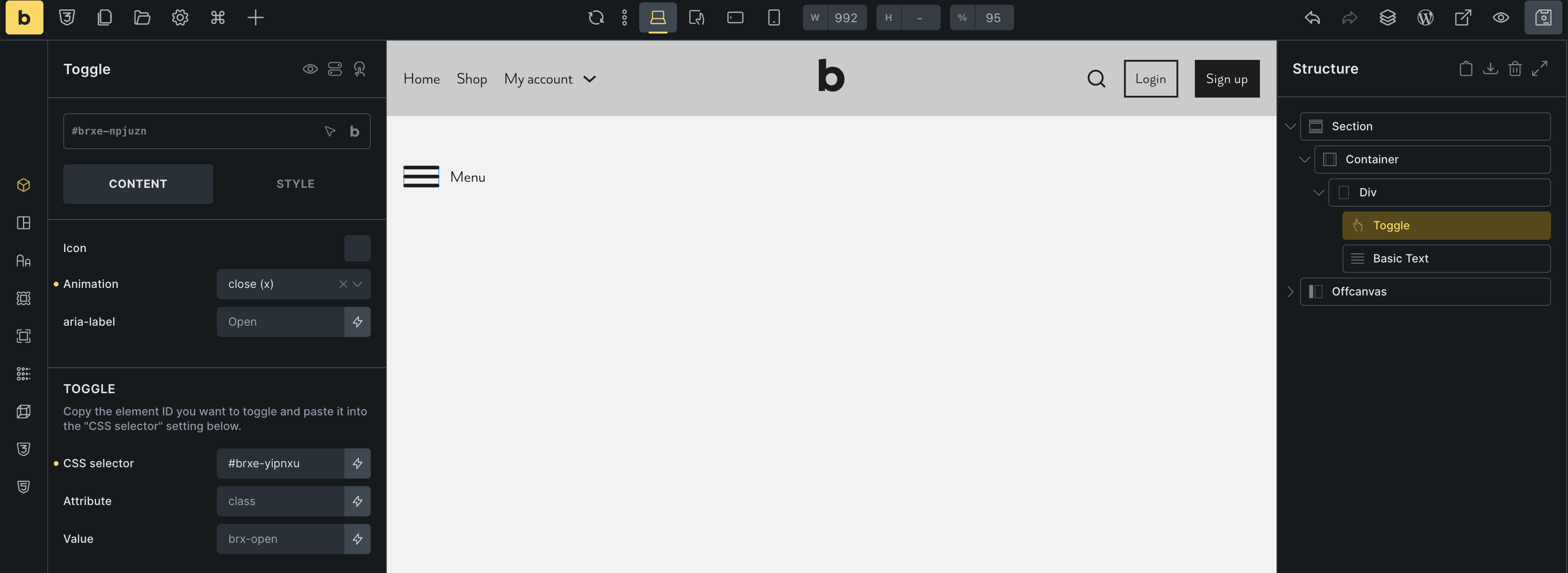 I want to use a three-horizontal-line menu similar to that on mobile ...