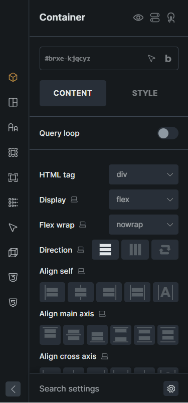 Quick access bar