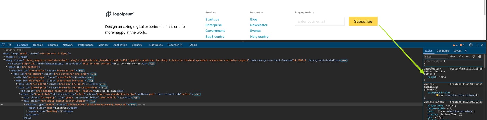 NO BUG: Custom CSS for form Submit button works only in the builder but ...