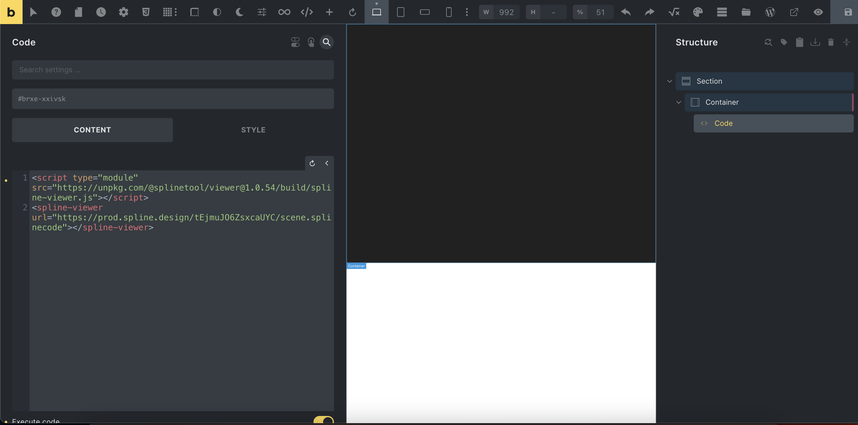 Importing Spline html embed into bricks - How To - Bricks Community Forum