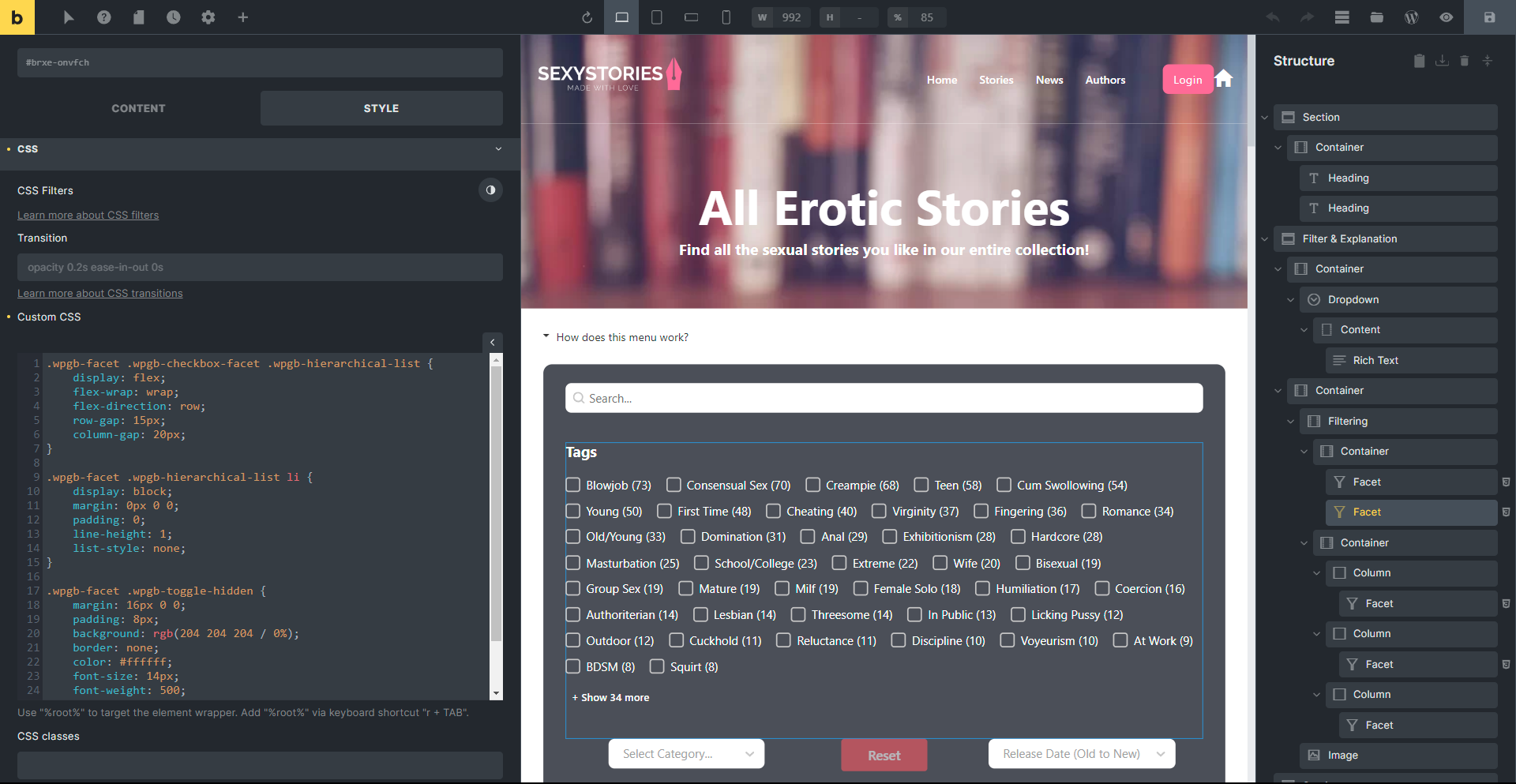 Custom CSS only looks correct in the builder - How To - Bricks ...