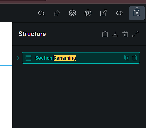 Renaming Elements in the Structure Panel